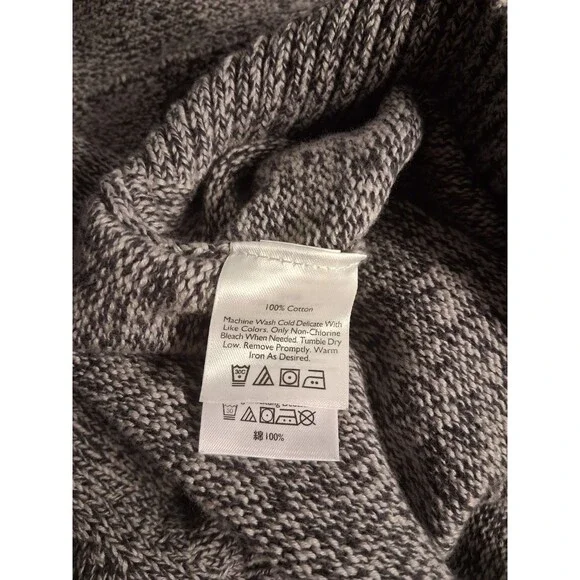 Eddie Bauer Mens XL Fisherman Sweater 100% Cotton 2 Button Crew Neck Knit Grey - Picture 5 of 7